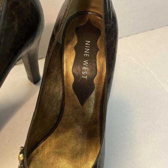 Nine West green embellished heels 7.5 - Picture 3 of 6